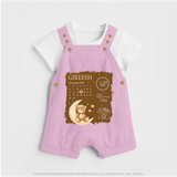 My Birth Stats Dungaree Set | Custom Dungaree Set with Baby's Birth Info - BABY PINK - 0 - 5 Months Old (Chest 18")