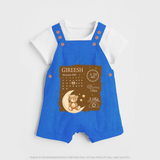 My Birth Stats Dungaree Set | Custom Dungaree Set with Baby's Birth Info - COBALT BLUE - 0 - 5 Months Old (Chest 18")