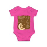 My Birth Stats Romper | Custom Romper with Baby's Birth Info - HOT PINK - New Born (Chest 14")
