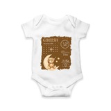 My Birth Stats Romper | Custom Romper with Baby's Birth Info - WHITE - New Born (Chest 14")