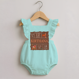 Birth Stats Custom Romper Frock | Personalized Baby Romper Frock with Birth Details - MINT GREEN - 0 - 3 Months Old (Chest 19")