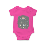 Birthday Milestone Romper | Custom Romper with Birth Date, Time, and Weight - HOT PINK - New Born (Chest 14")