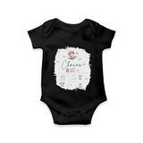Birthday Milestone Romper | Custom Romper with Birth Date, Time, and Weight - BLACK - New Born (Chest 14")