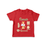 Personalized Birthday Stats Baby T-shirt | Custom T-shirt for Baby's First Birthday - RED - 0-5 Months Old (Chest 17")