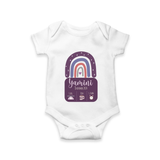 Custom Birthday Stat Romper | Personalized Romper with Baby's Birth Date and Weight - WHITE - New Born (Chest 14")