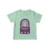 Custom Birthday Stat T-shirt | Personalized T-shirt with Baby's Birth Date and Weight - MINT GREEN - 0-5 Months Old (Chest 17")