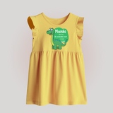 Milestone Birth Stats Baby Frock | Personalized Baby Frock for Baby's Special Day - PASTEL YELLOW - 0 - 3 Months Old (Chest 17")
