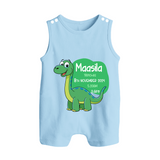 Milestone Birth Stats Romper Suit/Sleeveless Romper | Personalized Romper Suit/Sleeveless Romper for Baby's Special Day - BABY BLUE - 0 - 5 Months Old (Chest 18")