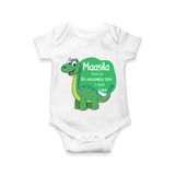 Milestone Birth Stats Romper | Personalized Romper for Baby's Special Day - WHITE - New Born (Chest 14")