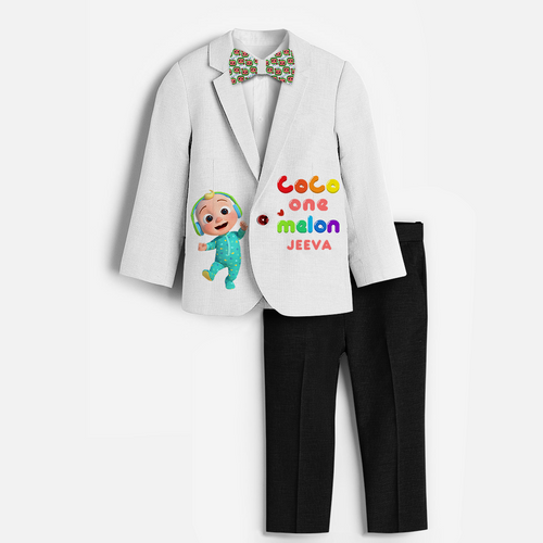 First Year Cocomelon Themed Customized Knitted Blazer With Name For Kids