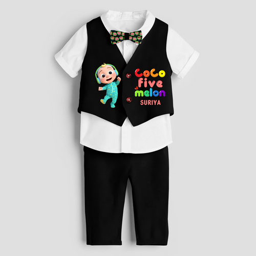 Fifth Year Cocomelon Themed Customized Waist Coat With Name For Kids