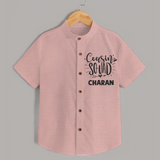 Cousin Squad Cotton Shirt | Personalized Baby Wear - PEACH - 0 - 6 Months Old (Chest 23")
