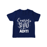 Cousin Squad Cotton T-Shirt | Personalized Baby Wear - NAVY BLUE - 0-5 Months Old (Chest 17")