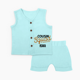 Tiny Cousin Team Jabla Set | Personalized Infant Apparel - BABY BLUE - 0 - 3 Months Old (Chest 9.8")