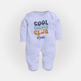 Baby Cousin Bond Sleep Suit / Full Sleeve Bodysuit | Custom Name Options - BABY BLUE - New Born (Chest 7.5")
