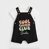 Baby Cousin Bond Dungaree Set | Custom Name Options - BLACK - 0 - 5 Months Old (Chest 18")