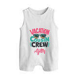 Cousin Fun Squad Romper Suit / Sleeveless Romper | Comfortable Baby Wear - WHITE - 0 - 5 Months Old (Chest 18")