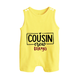 Cousin Vibes Only Romper Suit / Sleeveless Romper | Festive Wear for Babies - PASTEL YELLOW - 0 - 5 Months Old (Chest 18")