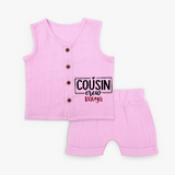 Cousin Vibes Only Jabla Set | Festive Wear for Babies - BABY PINK - 0 - 3 Months Old (Chest 9.8")