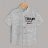Cousin Vibes Only Shirt | Festive Wear for Babies - GREY - 0 - 6 Months Old (Chest 23")