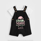 Cousin Stars Dungaree Set | Personalized Clothing for Infants - BLACK - 0 - 5 Months Old (Chest 18")