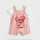 Cousin Delight Dungaree Set | Customizable Baby Apparel - PEACH - 0 - 5 Months Old (Chest 18")