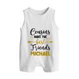Cousin Cuties Romper Suit / Sleeveless Romper | Soft Cotton Matching Outfits - WHITE - 0 - 5 Months Old (Chest 18")
