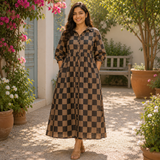 Modern Geometric Check Maternity Collection