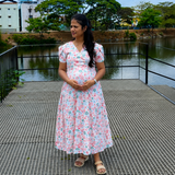 Pastel Floral Maternity Dress – Comfortable & Chic Pregnancy Wear