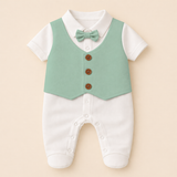 Adorable Waistcoat Romper | Classic Formal Outfit for Little Ones