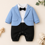 Charming Tuxedo Romper – Elegant Formal Outfit for Little Ones