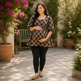 Modern Geometric Check Maternity Collection