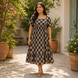 Modern Geometric Check Maternity Collection
