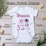 Name and Birth Stats Newborn Onesie: A Special Way to Honor Your Baby Girl's Arrival