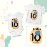 12 Month Personalized Monthly Baby Romper Combo Pack