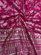 Traditional Magenta Brocade & Mustard Silk Baby Frock – Festive Ethnic Outfit