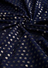 Royal Blue & Cream Baby Ethnic Romper – Traditional Silk Festive Outfit for Little Boys