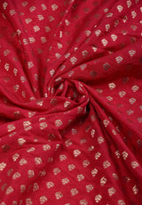 Royal Red & Cream Baby Ethnic Romper – Classic Festive Silk Outfit for Little Boys.