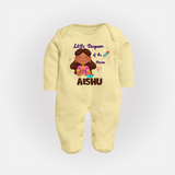 Little Deepam Diwali Full Body Suit - PASTEL YELLOW - New Born (Chest 7.5")