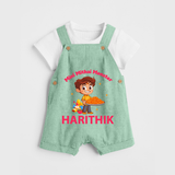 Mini Mithai Monster Dungaree - MINT GREEN - 0 - 5 Months Old (Chest 18")