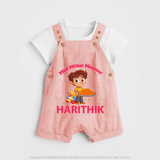 Mini Mithai Monster Dungaree - PEACH - 0 - 5 Months Old (Chest 18")