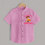 Mini Mithai Monster Shirt - BABY PINK - 0 - 6 Months Old (Chest 23")