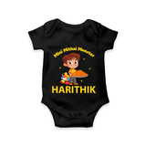 Mini Mithai Monster Romper - BLACK - New Born (Chest 14")