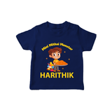 Mini Mithai Monster Tshirt - NAVY BLUE - 0-5 Months Old (Chest 17")