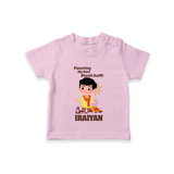 Diwali Outfit Star Tshirt - BABY PINK - 0-5 Months Old (Chest 17")