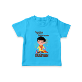 Diwali Outfit Star Tshirt - SKY BLUE - 0-5 Months Old (Chest 17")