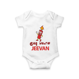 Kutty Pattasu Romper - WHITE - New Born (Chest 14")