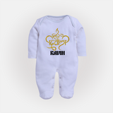 Shubh Diwali Sparkle Full Body Suit - BABY BLUE - New Born (Chest 7.5")