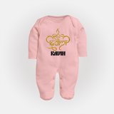 Shubh Diwali Sparkle Full Body Suit - BABY PINK - New Born (Chest 7.5")