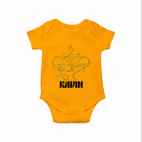 Shubh Diwali Sparkle Romper - CHROME YELLOW - New Born (Chest 14")